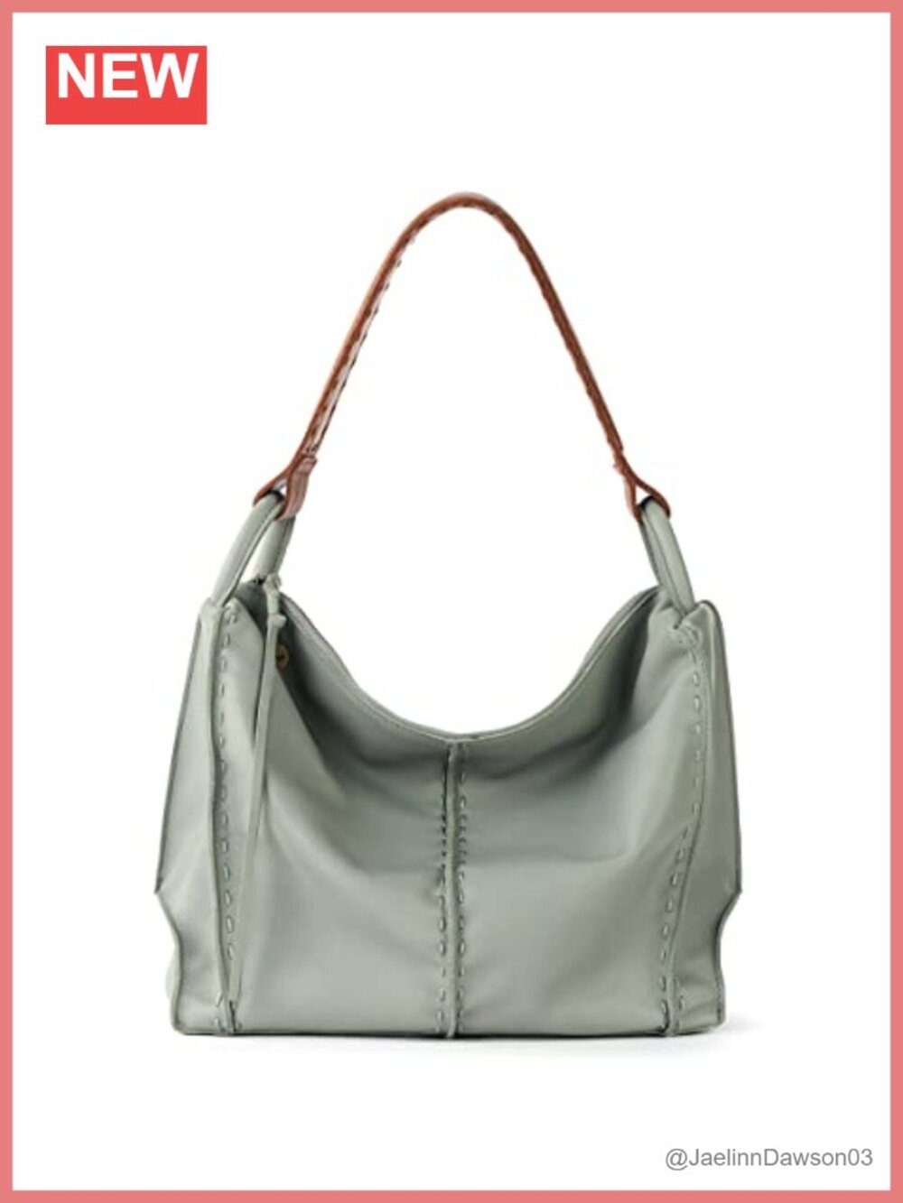 Large Leather Hobo Bag | Everyday Travel Handbag with Zipper Pocket
